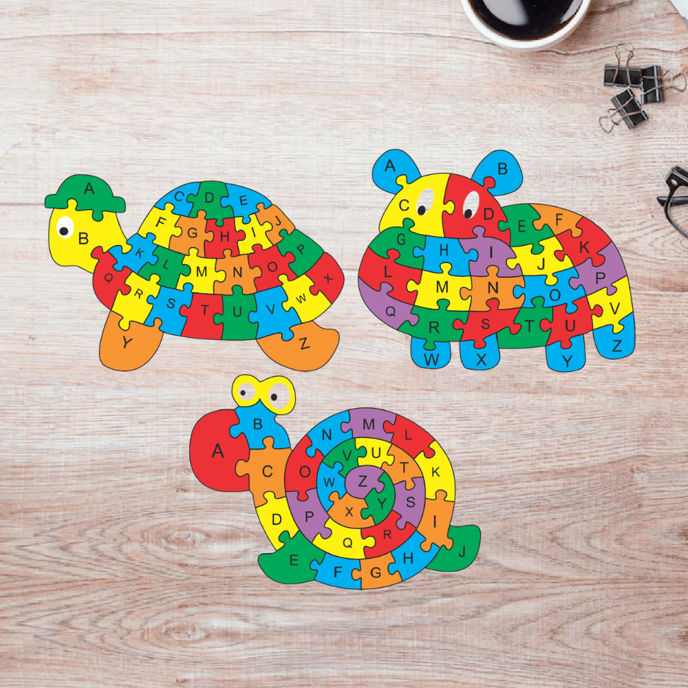 Rompecabezas Pers.Educativo de Tortuga Hipopotamo y Caracol - Puzzles Peru