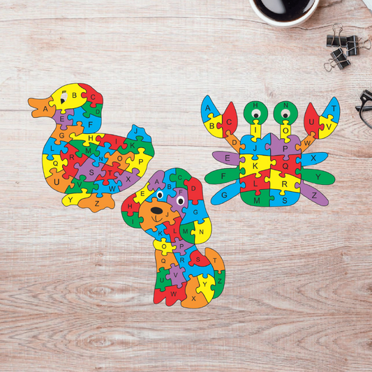 Rompecabezas Pers.Educativo de Pato, Cangrejo y Perro-Puzzles Peru