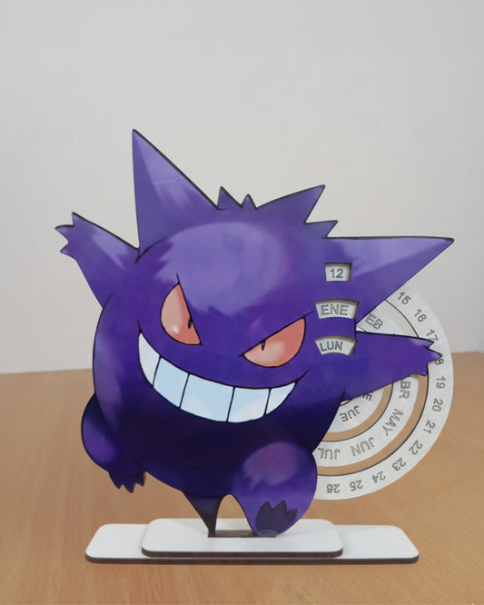Calendario Infinito Decorativo de Madera MDF - Gengar