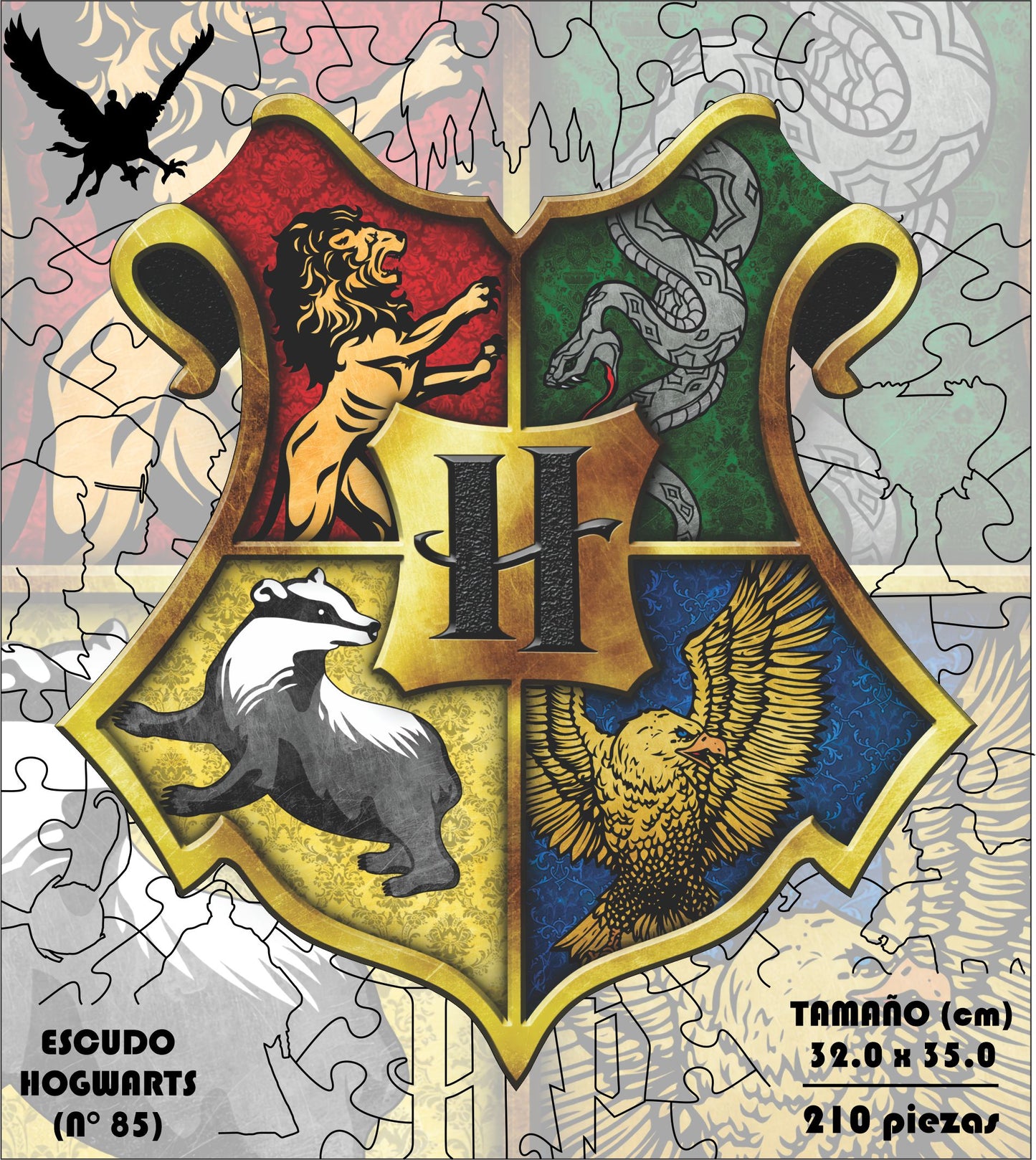 Rompecabezas Pers.Escudo Hogwarts  C:85 Puzzles Peru