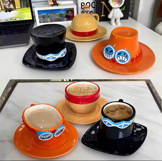 🏴‍☠️ Pack de 3 Tazas One Piece – Luffy, Ace y Sabo
