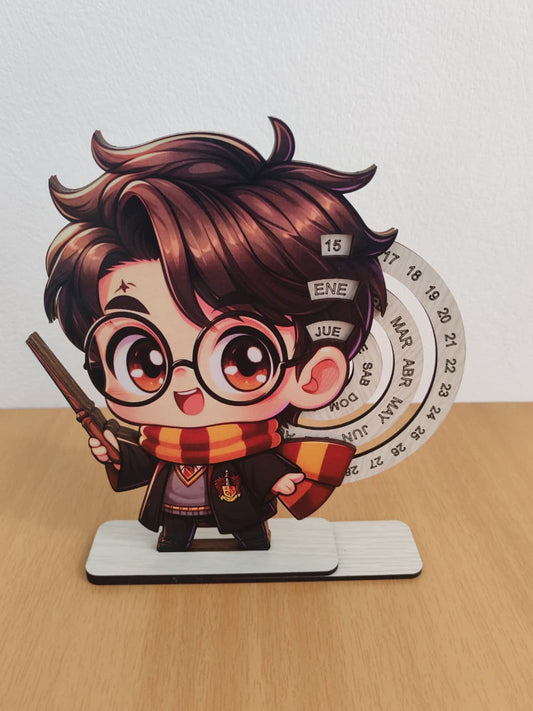 Calendario Infinito Decorativo de Madera MDF - Harry Potter