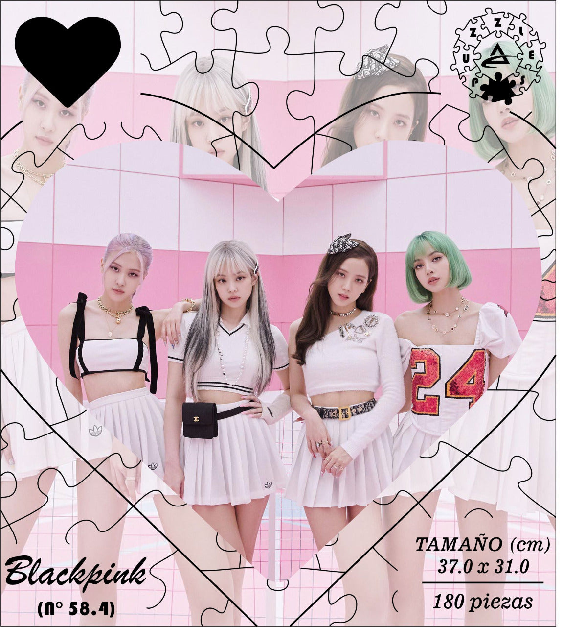 Rompecabezas Pers.Black Pink C:58.4 Puzzles Peru - ROMPECABEZAS
