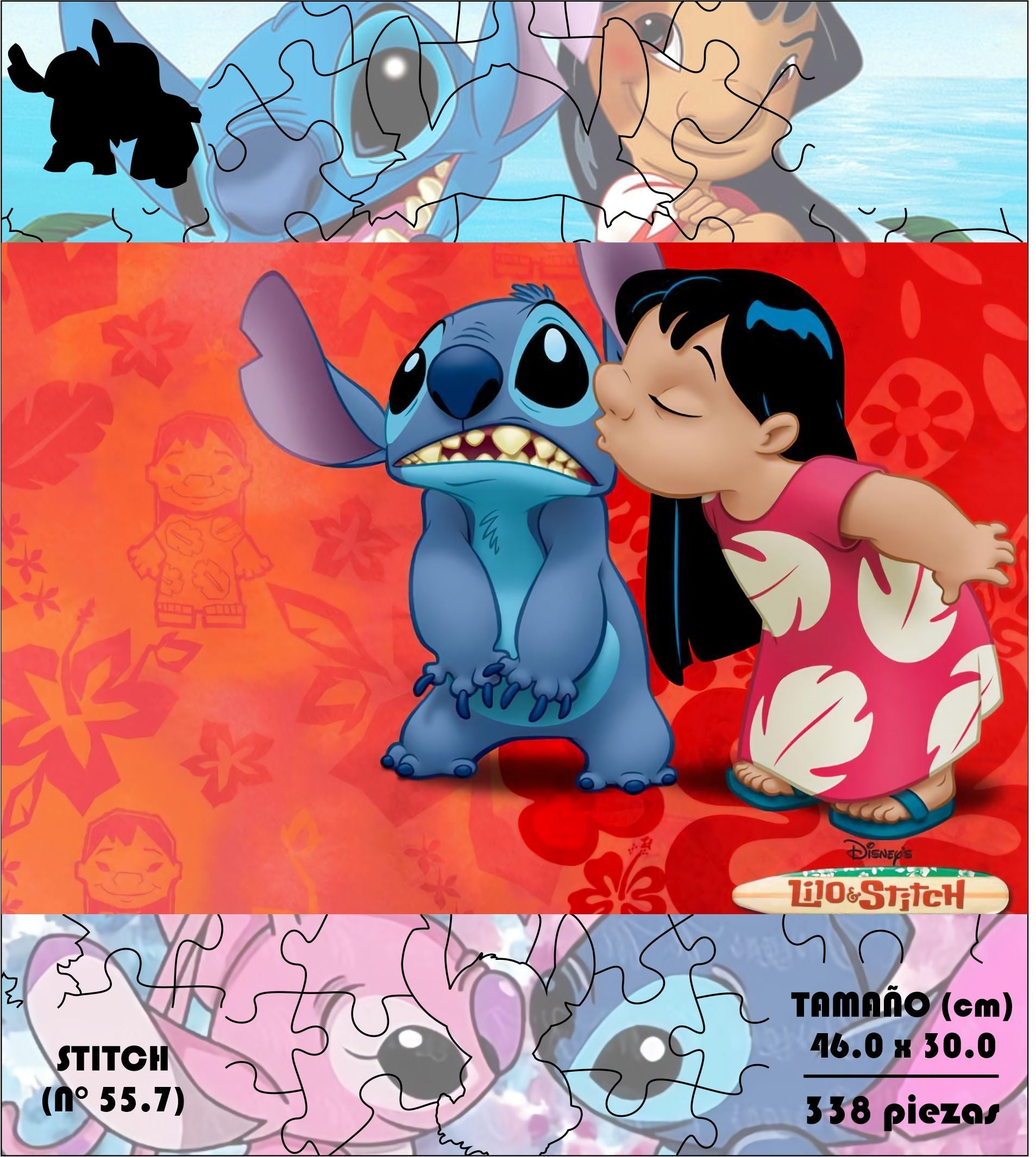 Rompecabezas Pers.Stitch C:55.7 Puzzles Peru - M- 338 Pzas / Disney - ROMPECABEZAS