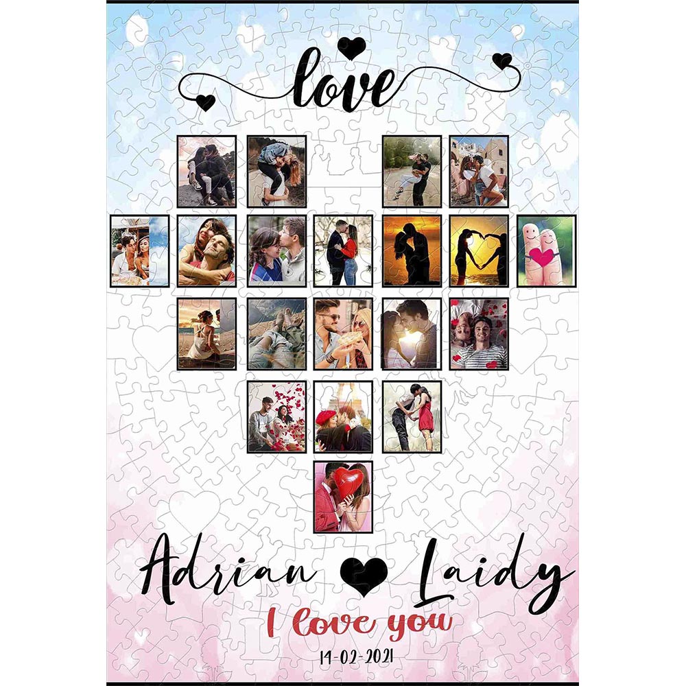 Rompecabezas Personalizado - Diseño Love - Regular - 20 cm x 30 cm - ROMPECABEZAS