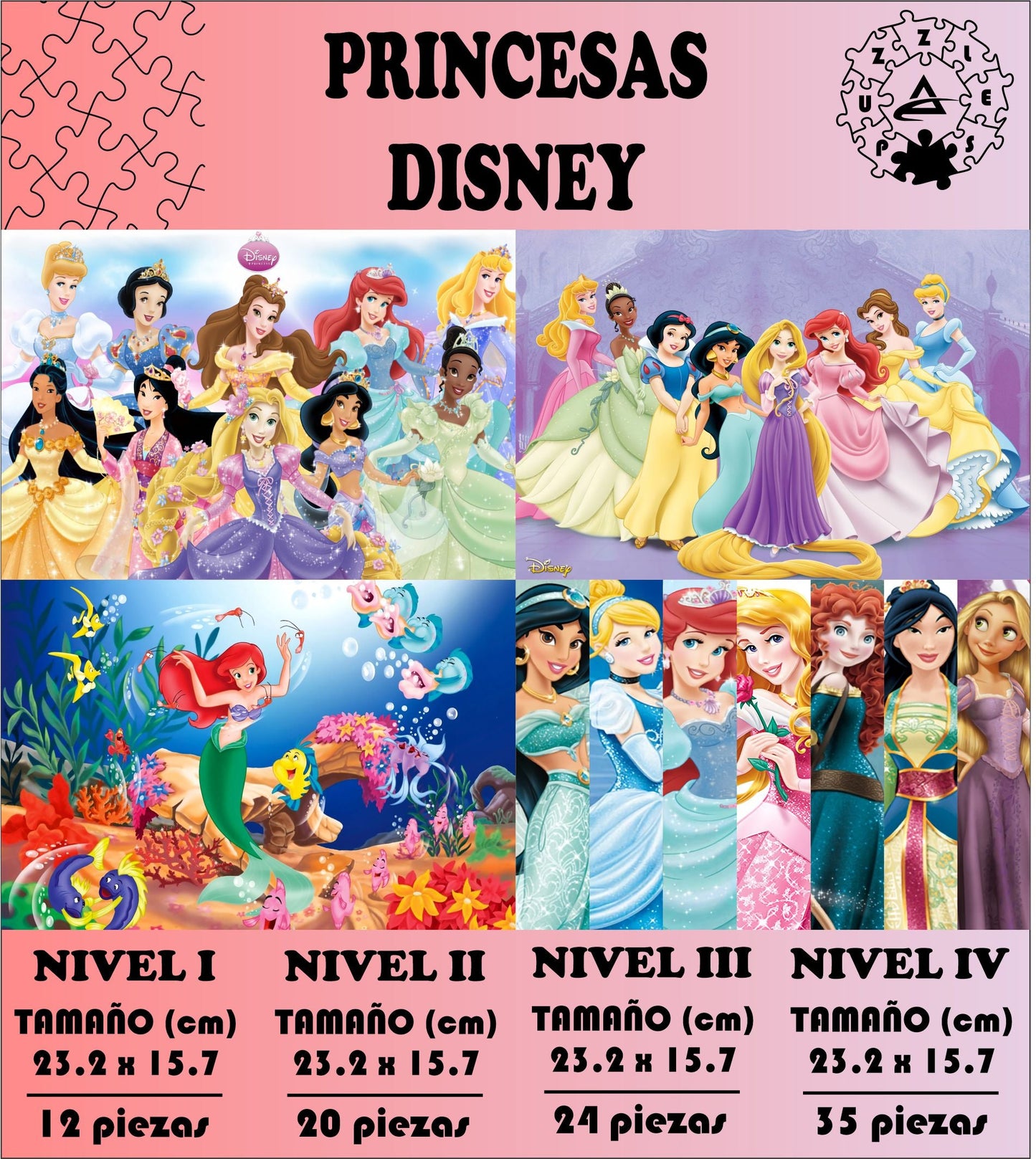 Rompecabezas Pers.Princesas de 359 Piezas C:51 Puzzles Peru